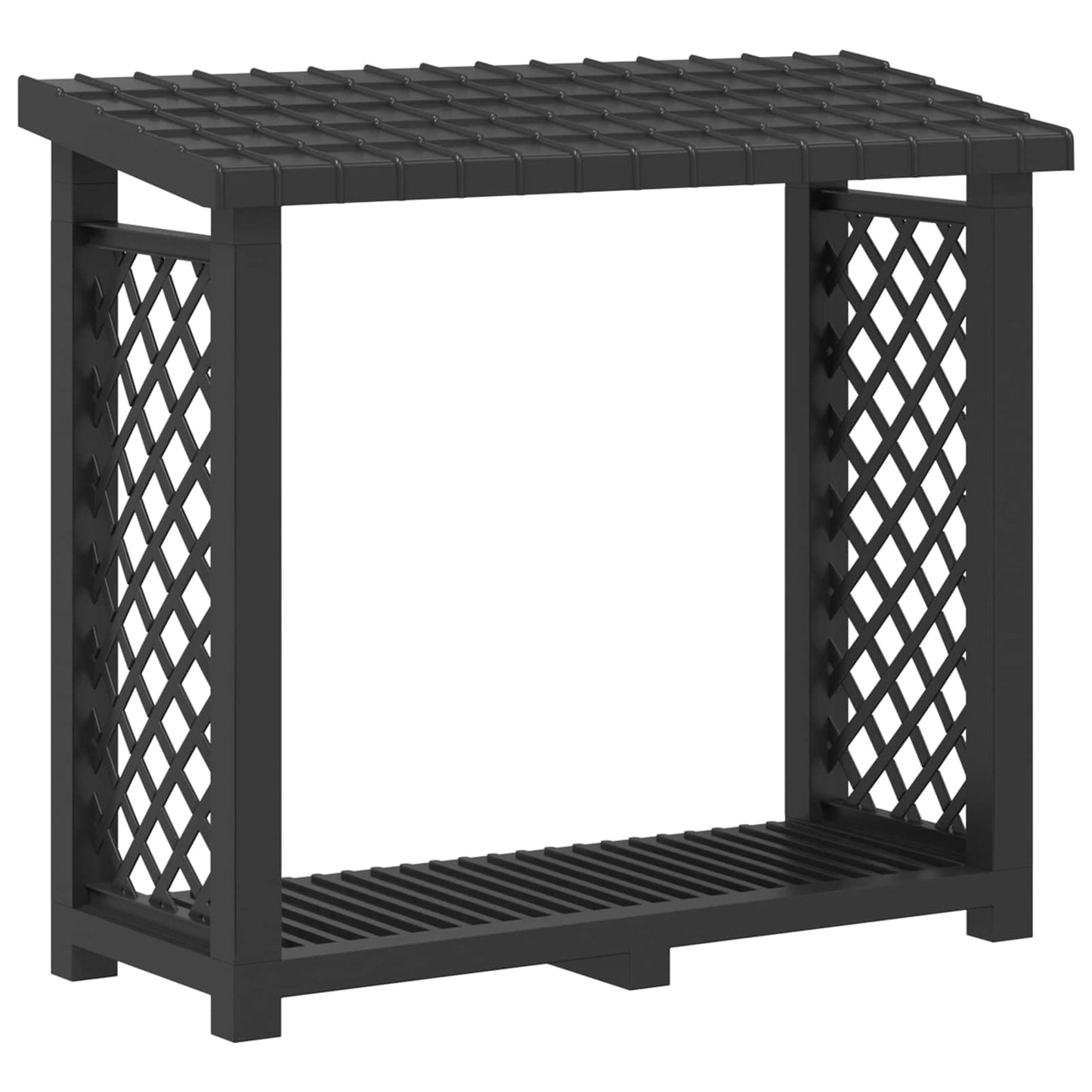 Tűzifaállvány 114 x 46 x 101 cm PP Antracitszürke