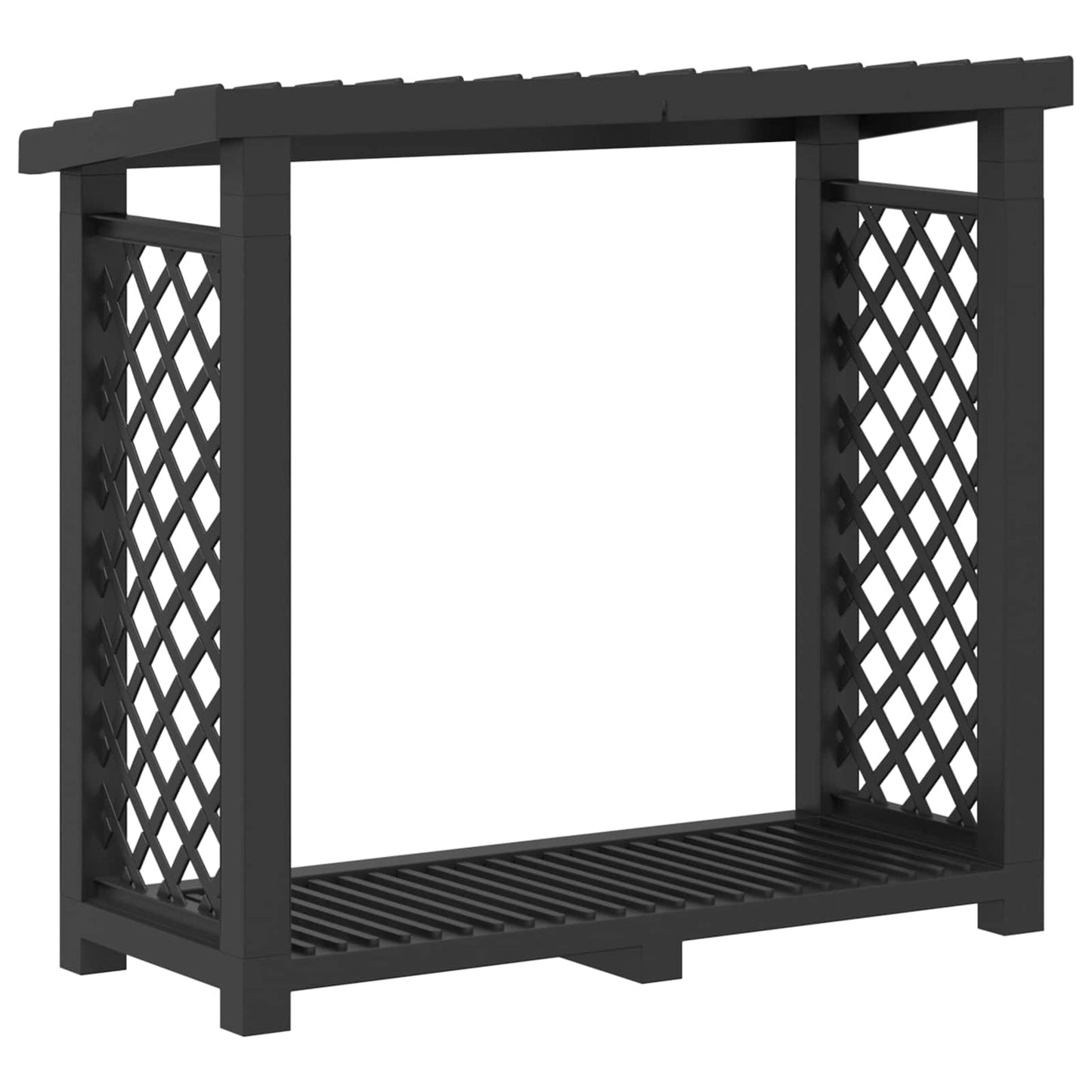 Tűzifaállvány 114 x 46 x 101 cm PP Antracitszürke