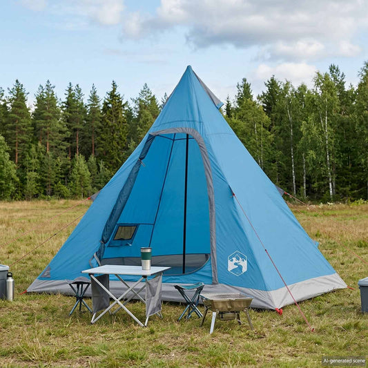 3 személyes Kék 185T poliészter PU bevonattal