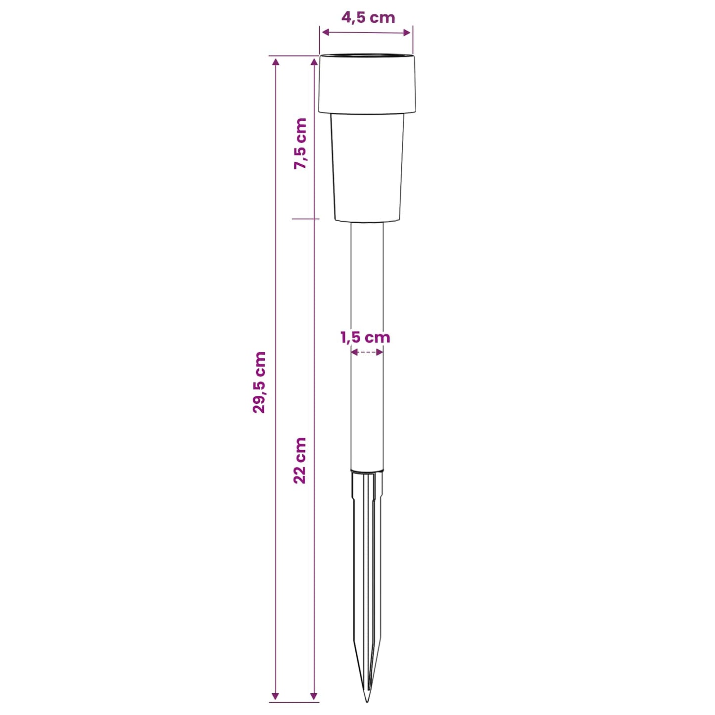 Kültéri napelemes lámpák talppal 12 pcs Meleg fehér 29,5 cm