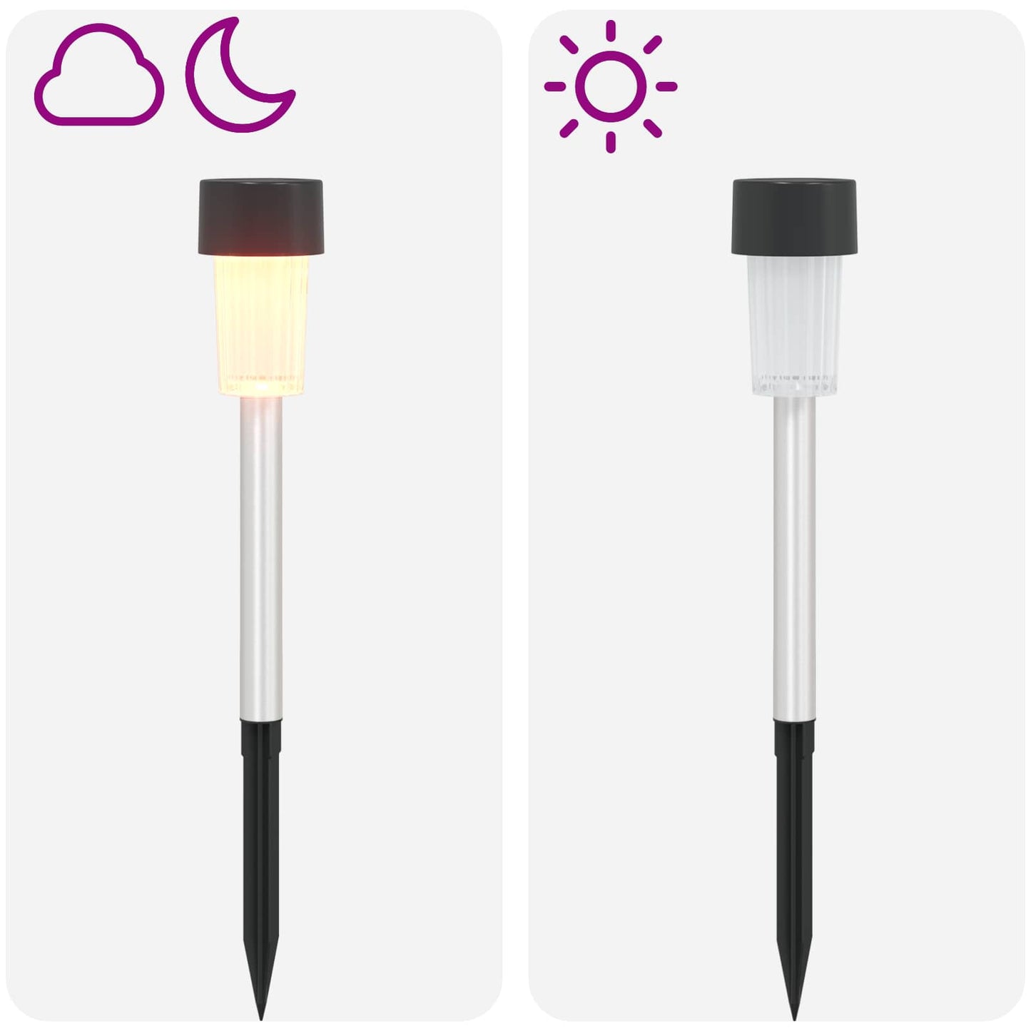 Kültéri napelemes lámpák talppal 24 pcs Meleg fehér 29,5 cm