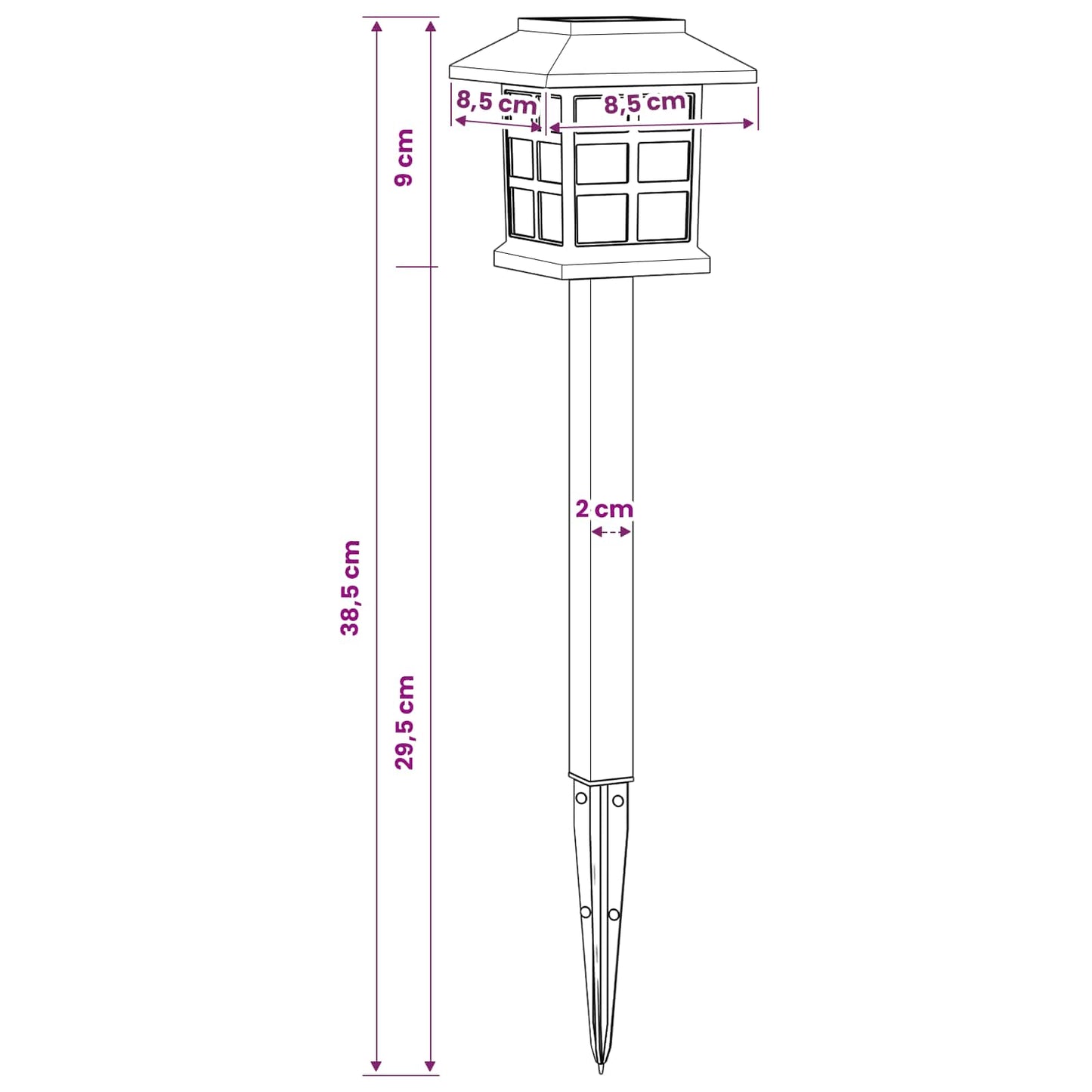 Kültéri napelemes lámpák talppal 24 pcs Meleg fehér 38,5 cm PP