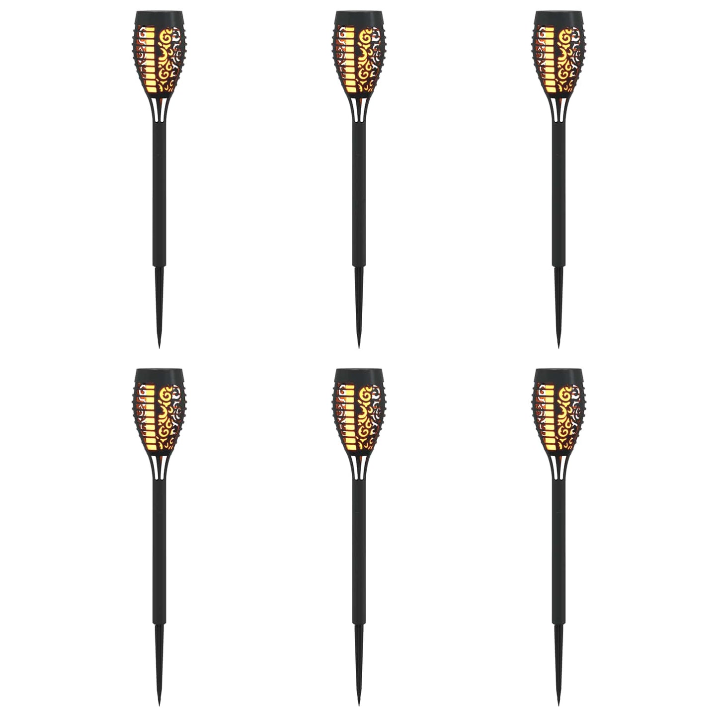 Kültéri napelemes lámpák talppal 6 pcs Meleg fehér 47,5 cm ABS