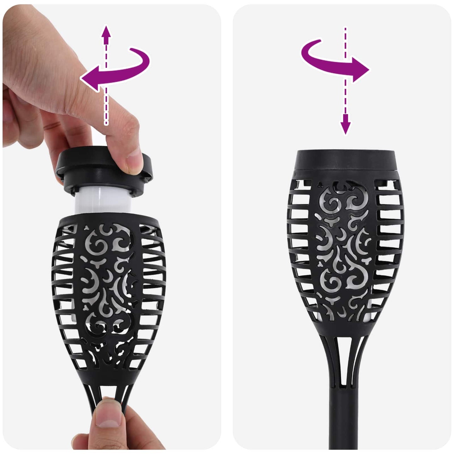 Kültéri napelemes lámpák talppal 6 pcs Meleg fehér 47,5 cm ABS