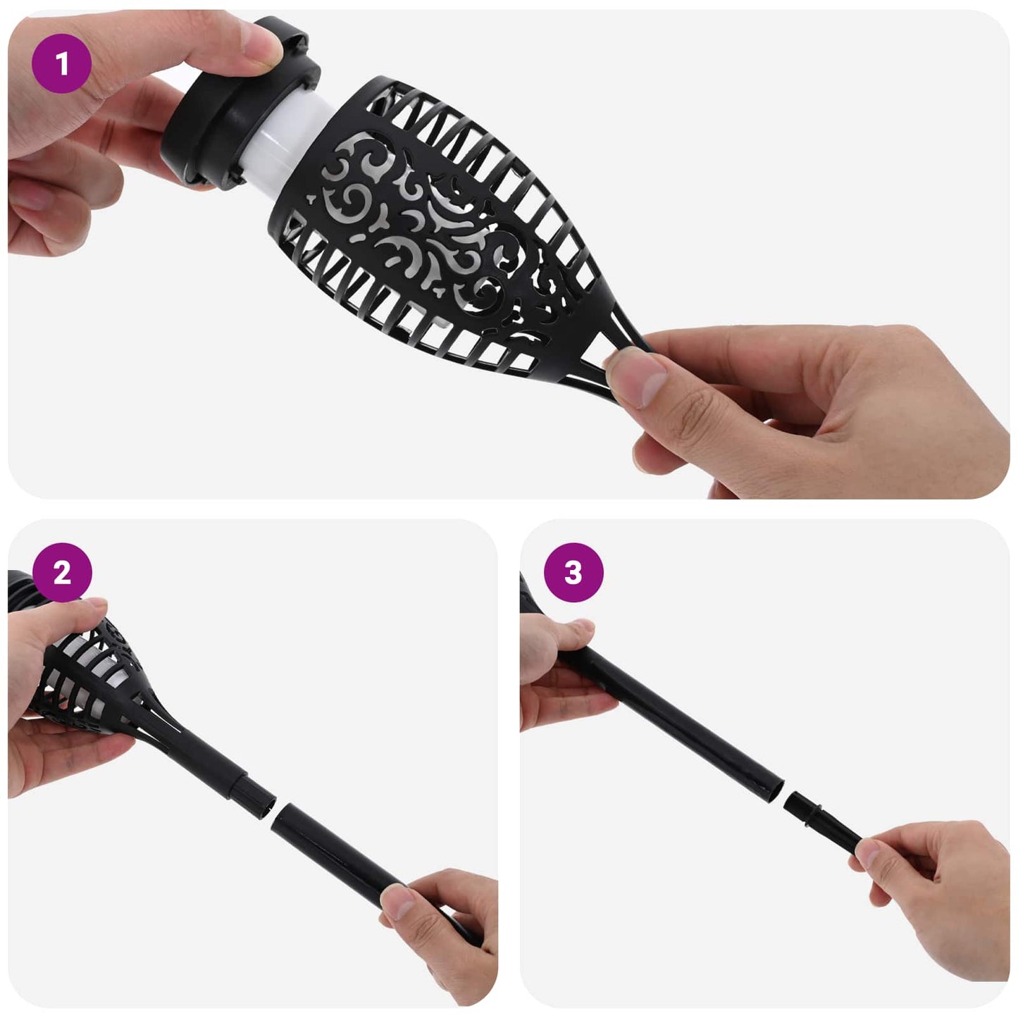 Kültéri napelemes lámpák talppal 12 pcs Meleg fehér 47,5 cm ABS