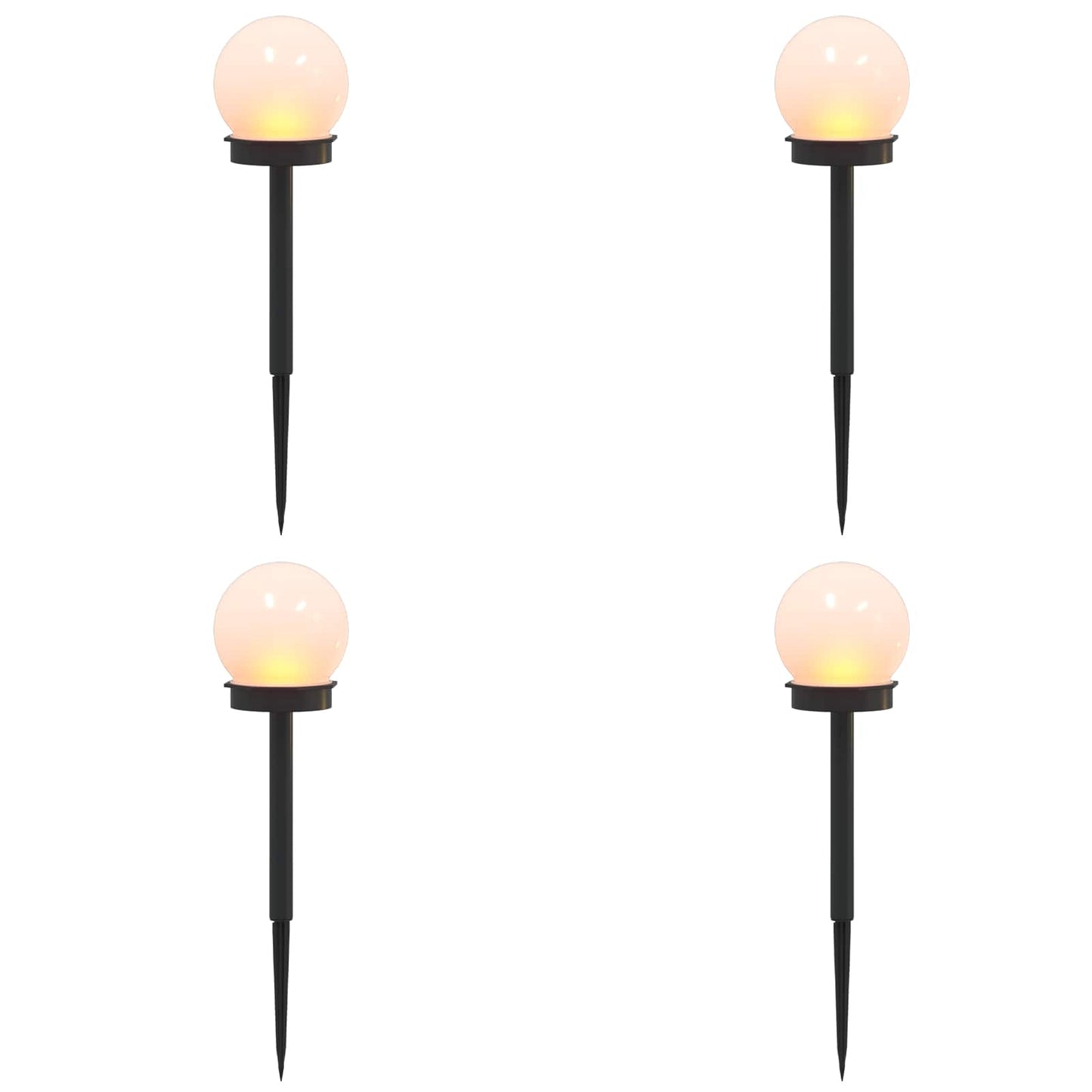 Kültéri napelemes lámpák talppal 4 pcs Meleg fehér 38,5 cm ABS