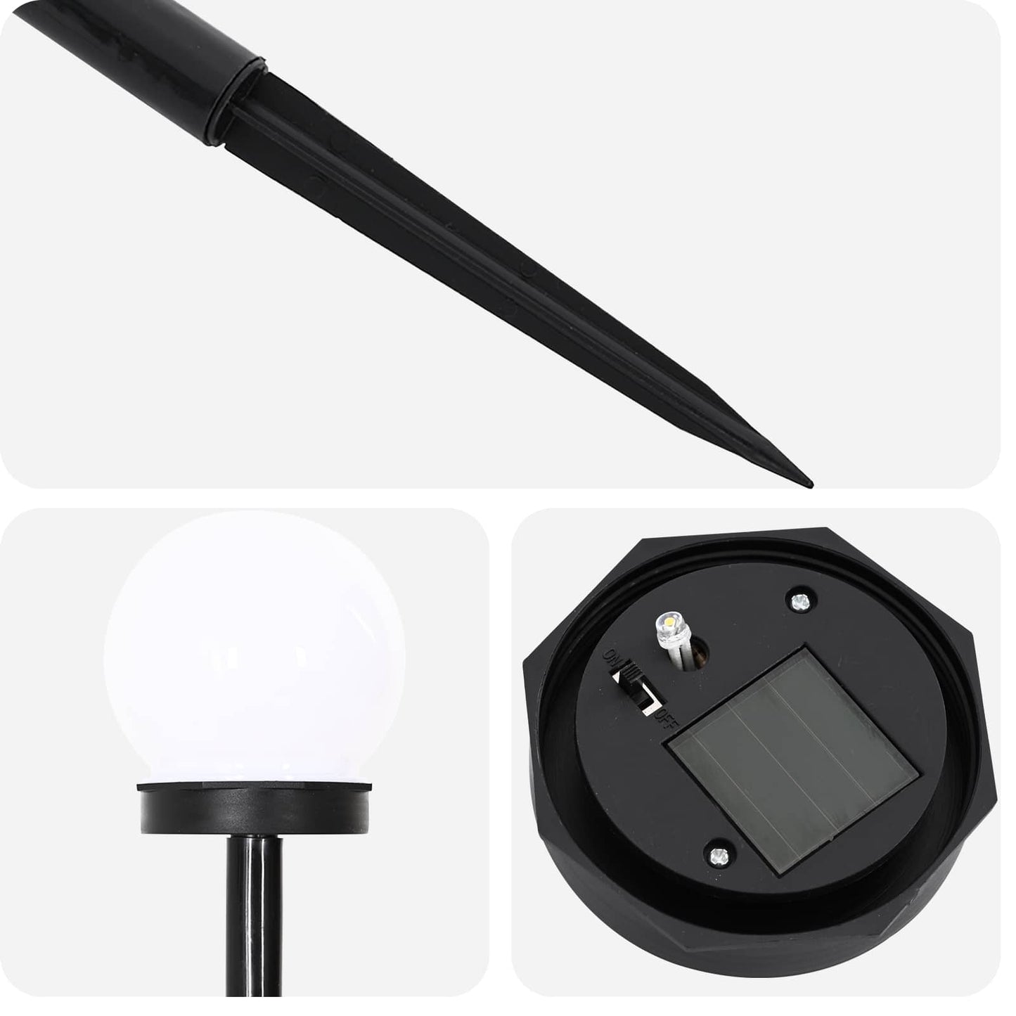 Kültéri napelemes lámpák talppal 8 pcs Meleg fehér 38,5 cm ABS