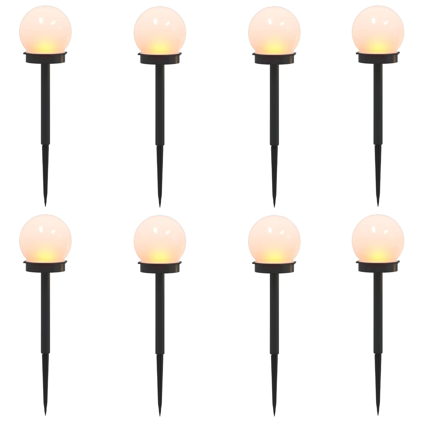 Kültéri napelemes lámpák talppal 8 pcs Meleg fehér 38,5 cm ABS
