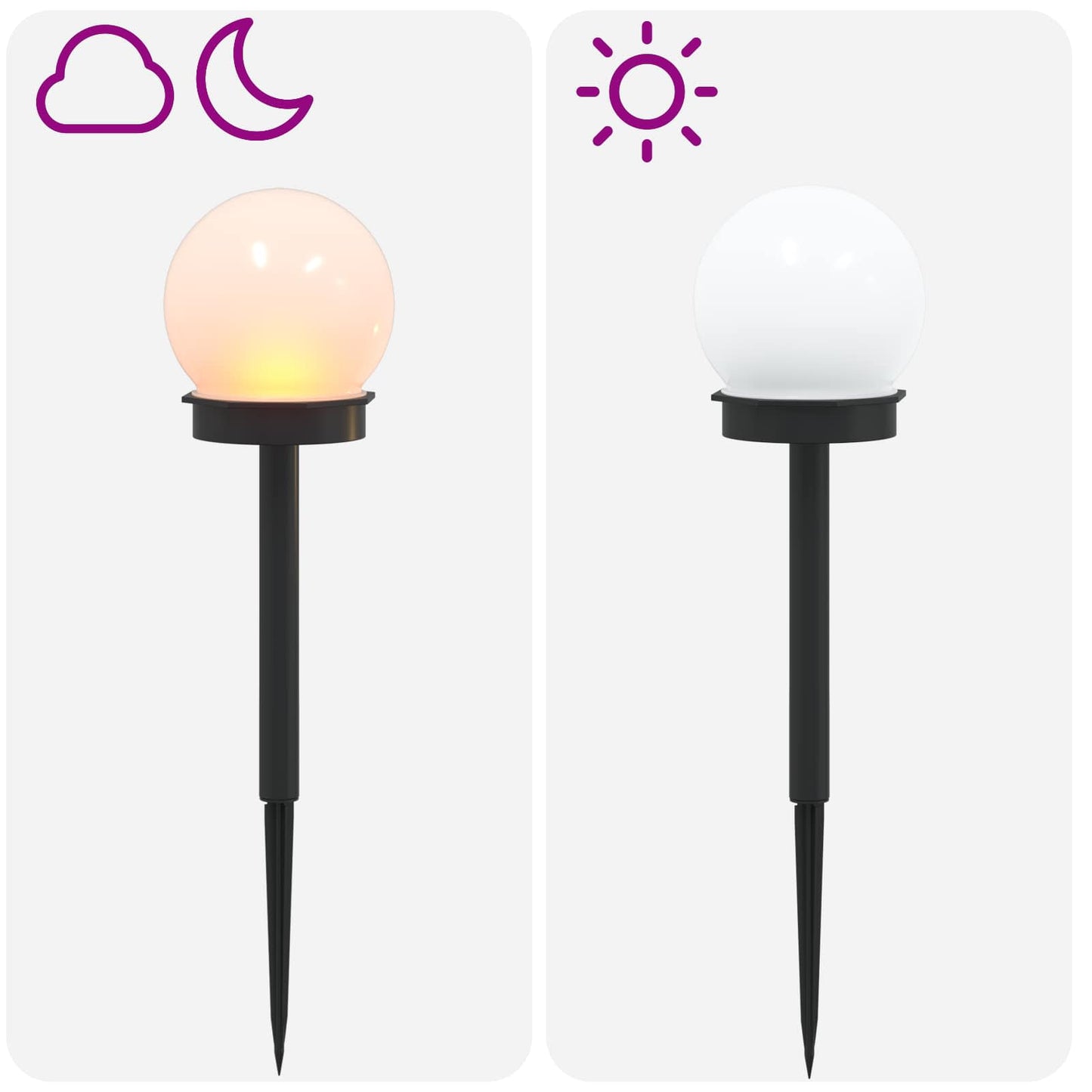 Kültéri napelemes lámpák talppal 8 pcs Meleg fehér 38,5 cm ABS