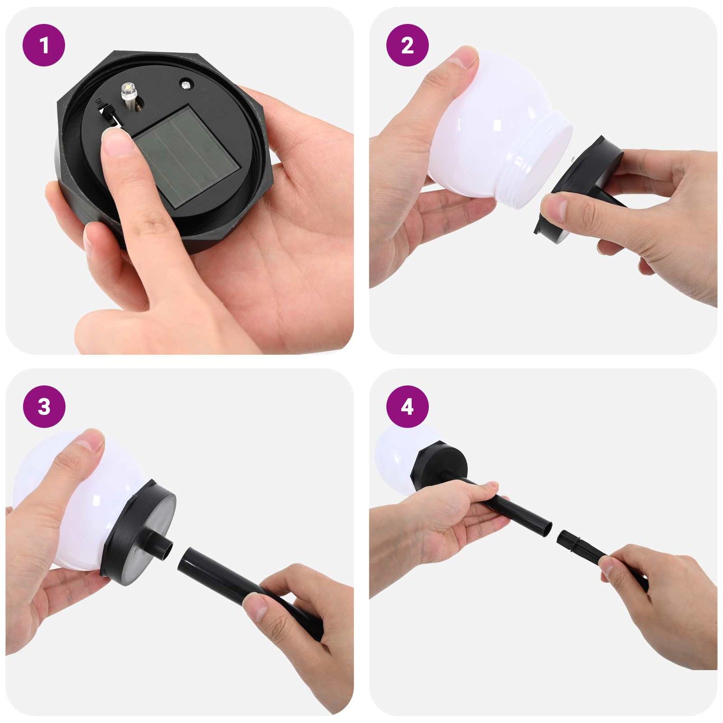 Kültéri napelemes lámpák talppal 8 pcs Meleg fehér 38,5 cm ABS