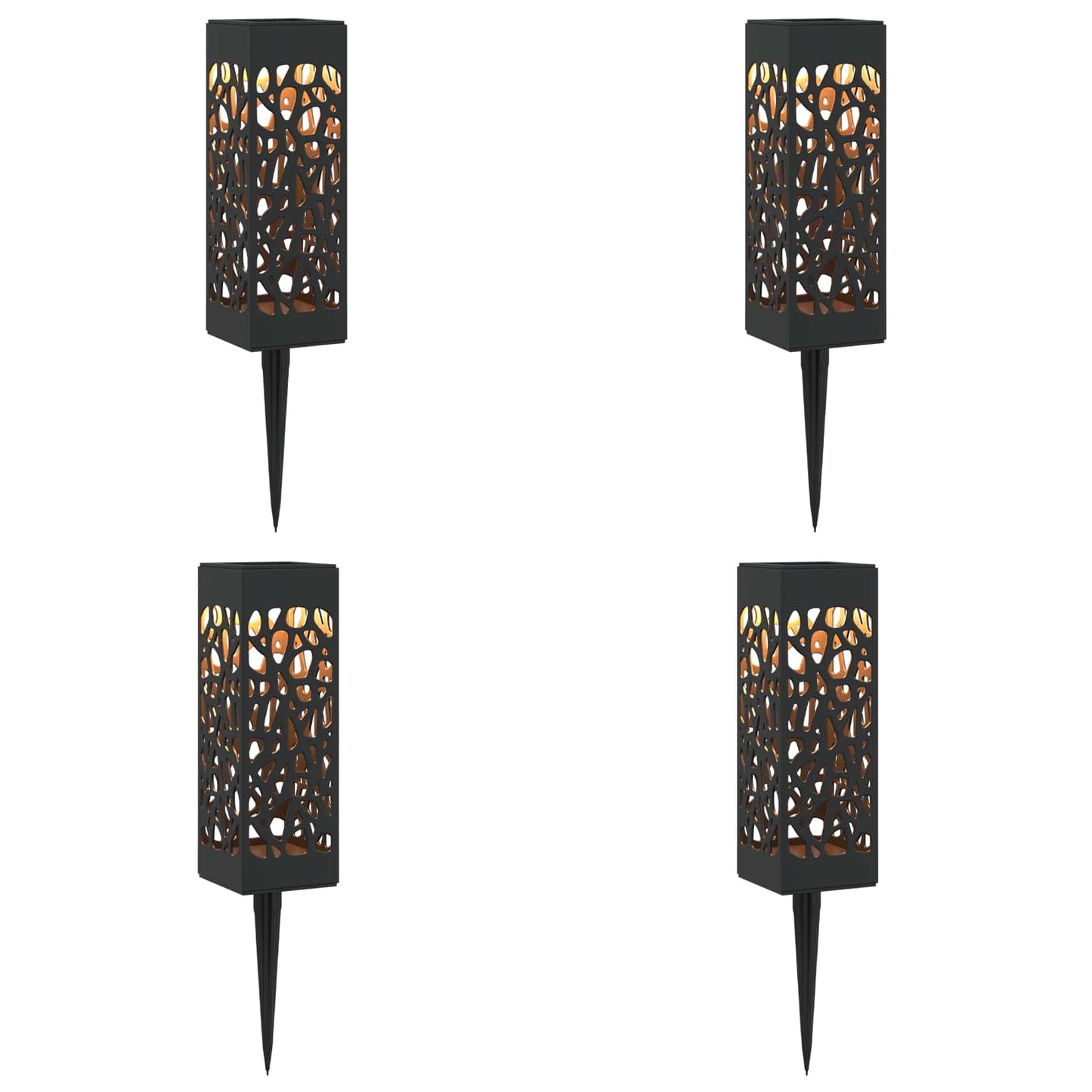 Kültéri napelemes lámpák talppal 4 pcs Meleg fehér 29 cm PP