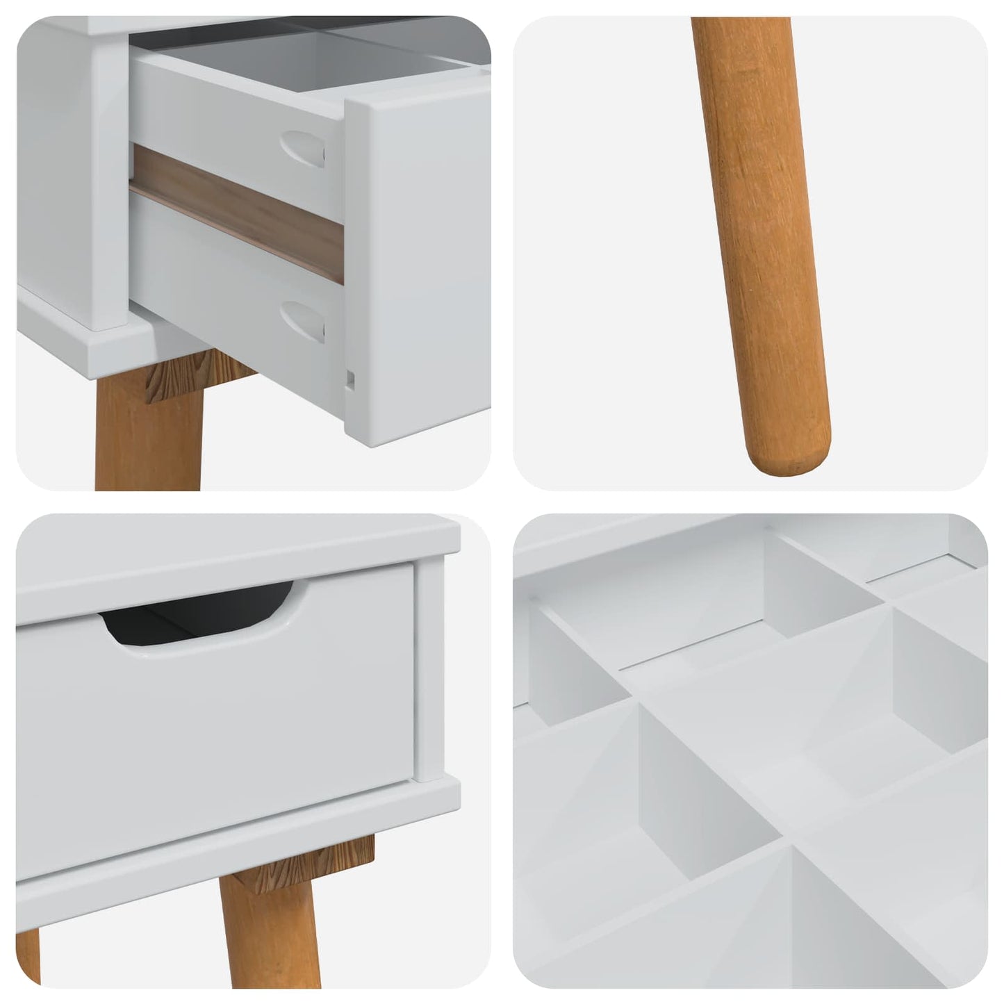 Sminkasztal Készlet FAUSKE 3 pcs Fehér 76 x 50 x 143 cm