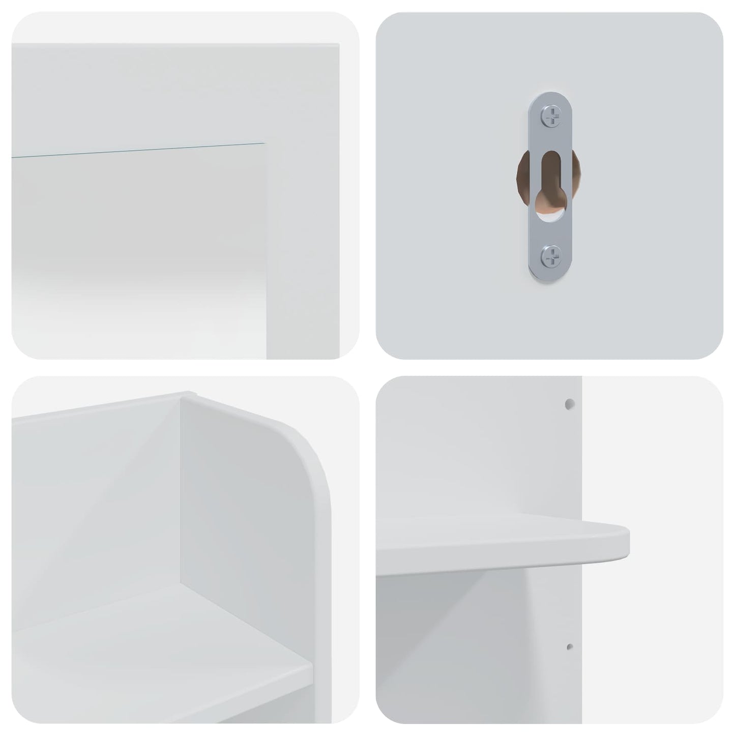Sminkasztal Készlet FAUSKE 3 pcs Fehér 76 x 50 x 143 cm