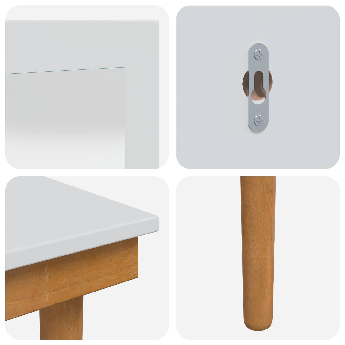 Sminkasztal Készlet FAUSKE 3 pcs Fehér 76 x 50 x 143 cm