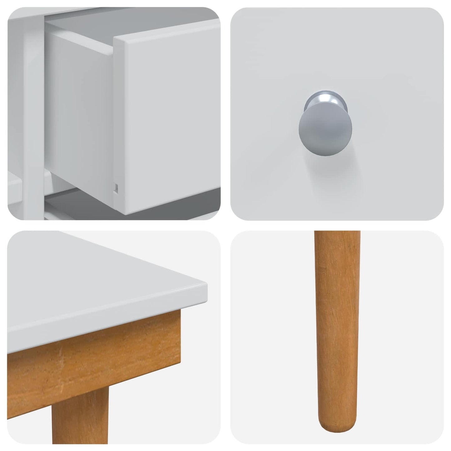 Sminkasztal Készlet FAUSKE 3 pcs Fehér 100 x 50 x 103,5 cm