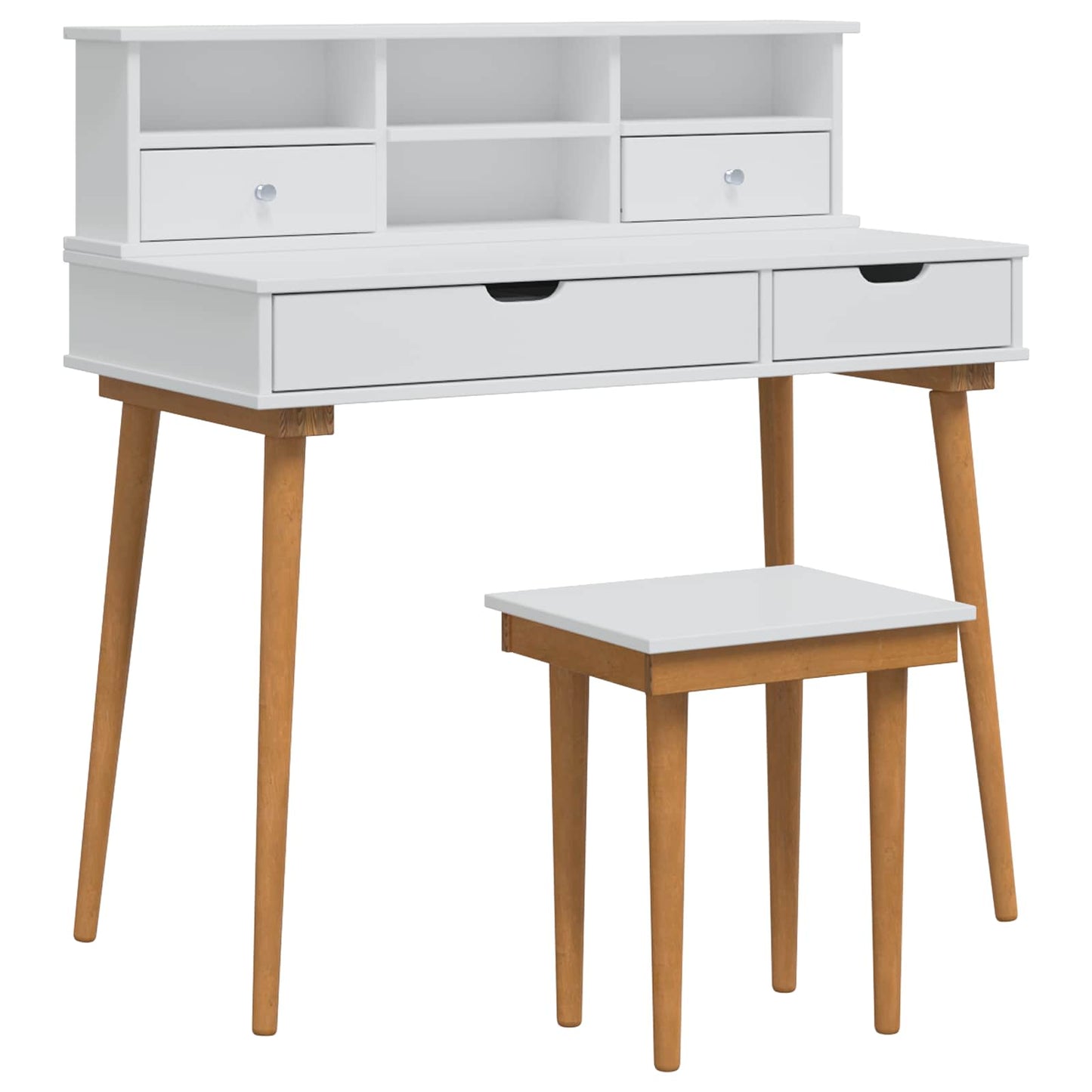 Sminkasztal Készlet FAUSKE 3 pcs Fehér 100 x 50 x 103,5 cm