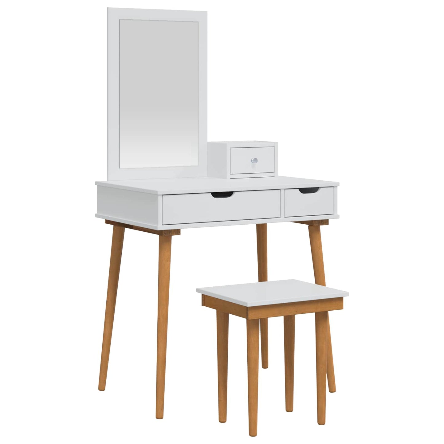 Sminkasztal Készlet FAUSKE 4 pcs Fehér 76 x 50 x 143 cm