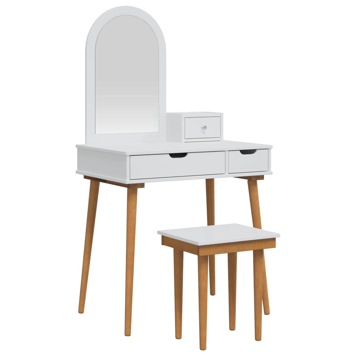 Sminkasztal Készlet FAUSKE 4 pcs Fehér 76 x 50 x 143 cm