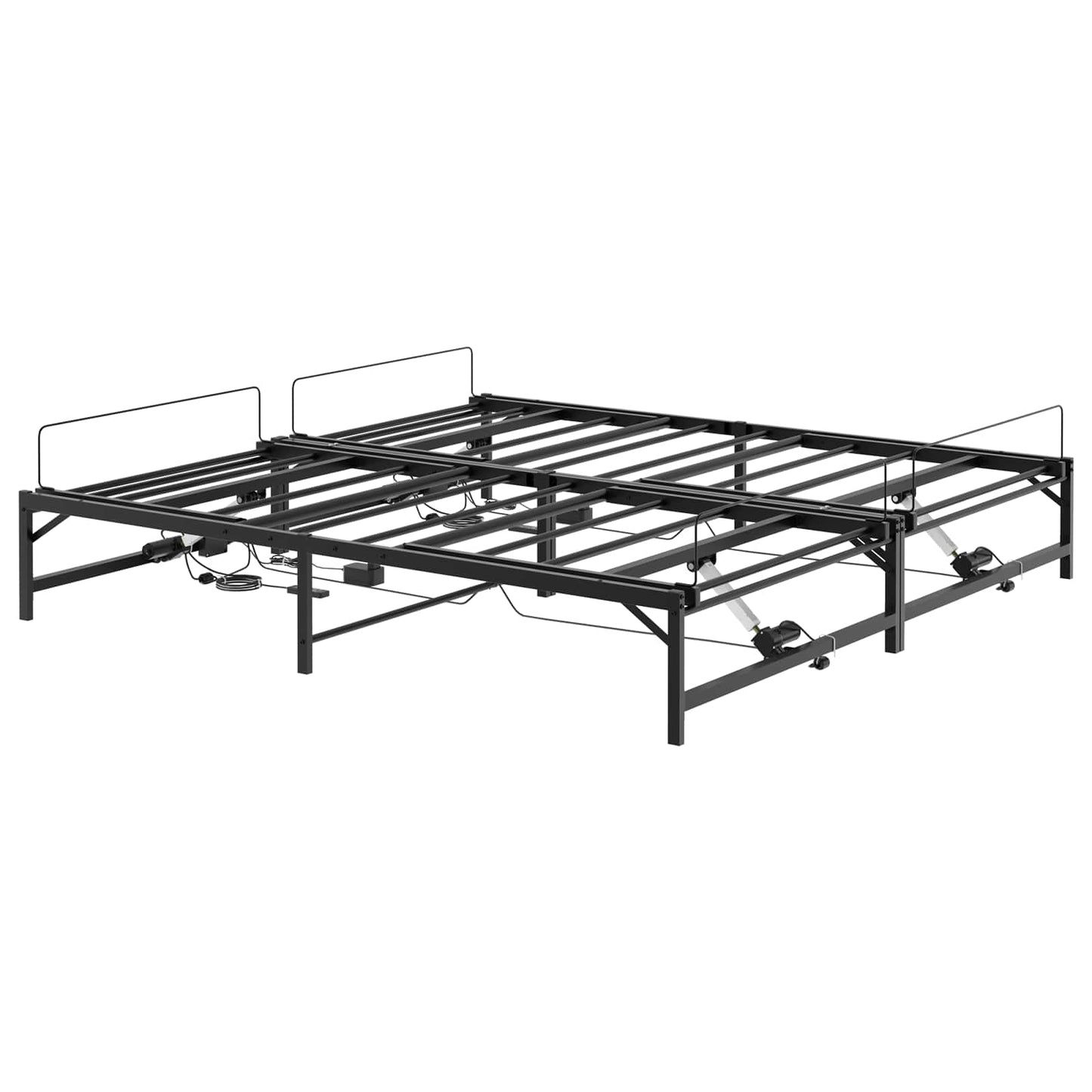 Elektromosan Állítható Ágykeret Fekete 200 x 200 cm Acél