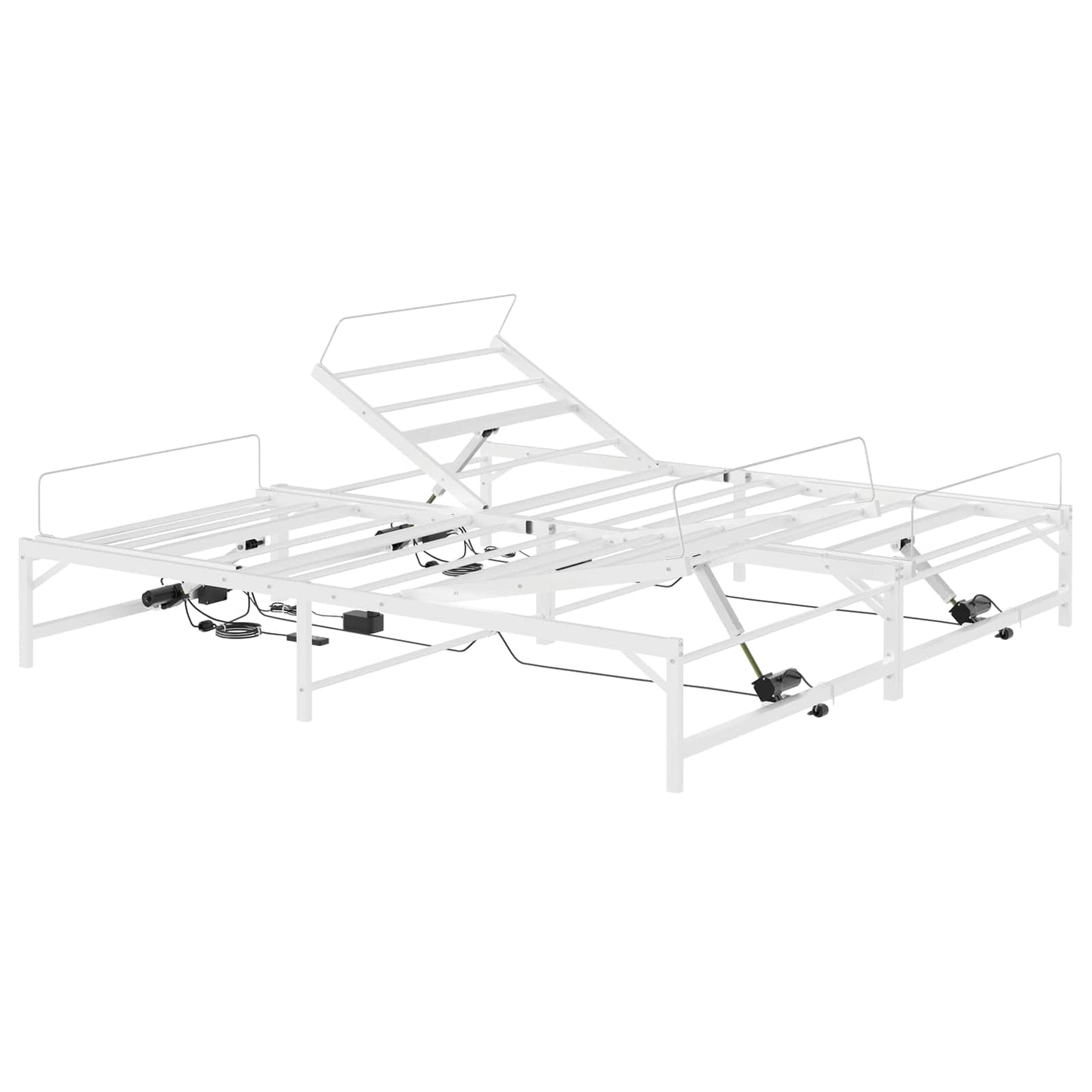 Elektromosan Állítható Ágykeret Fehér 200 x 200 cm Acél