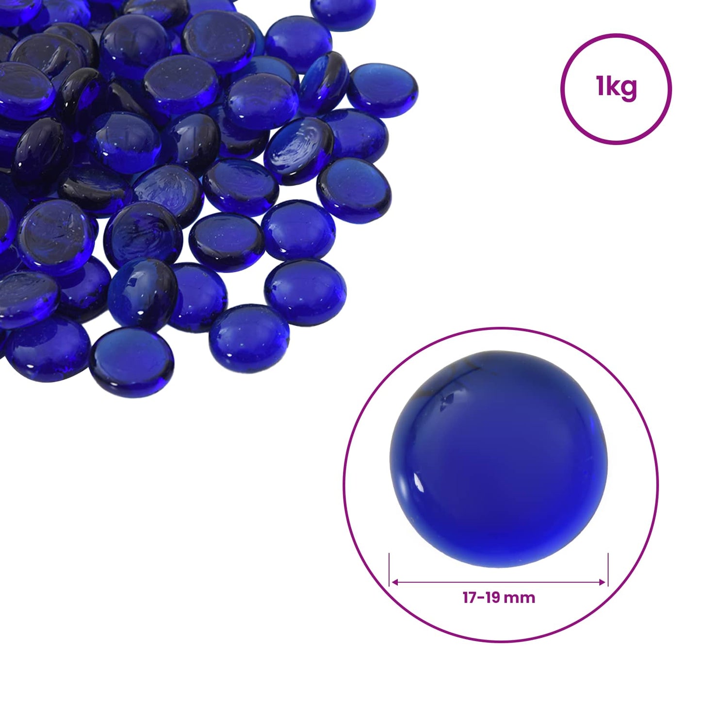 Üveg nugget 17-19 mm Kobalt kék Üveg