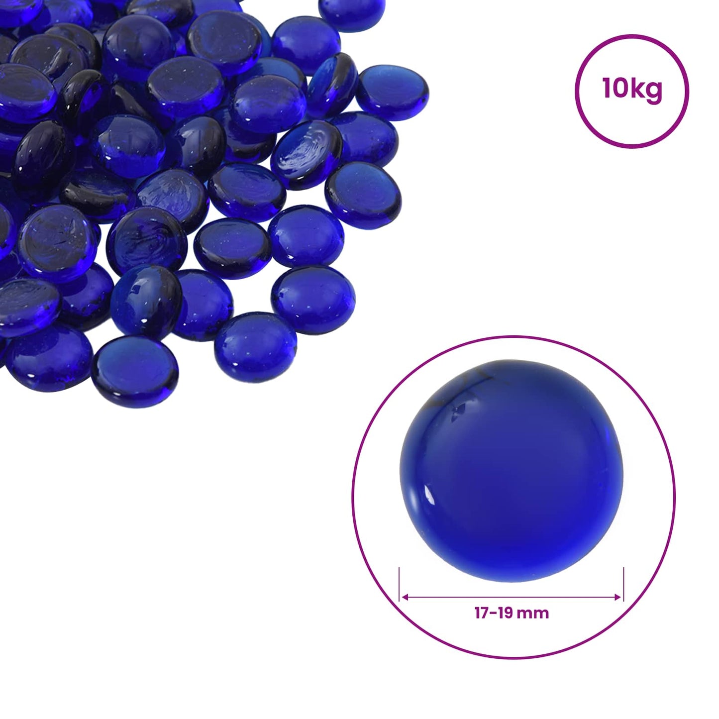 Üveg nugget 17-19 mm Kobalt kék Üveg