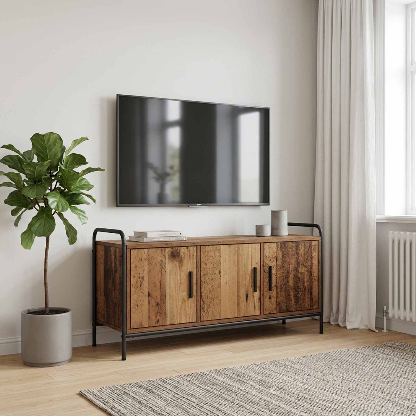 TV szekrény 79,5 x 33 x 50 cm Antik Fa Szerelt Fa