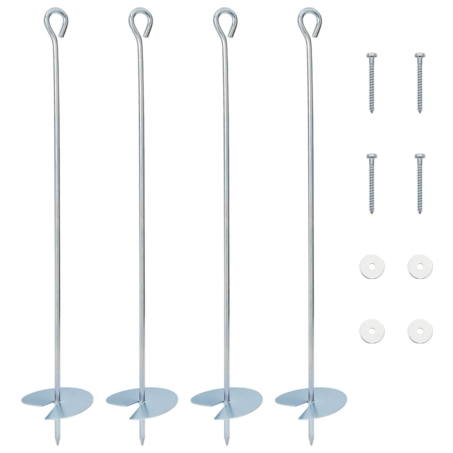Földi horgony 4 pcs Ezüst Ø10 x 60 cm Galvanizált fém