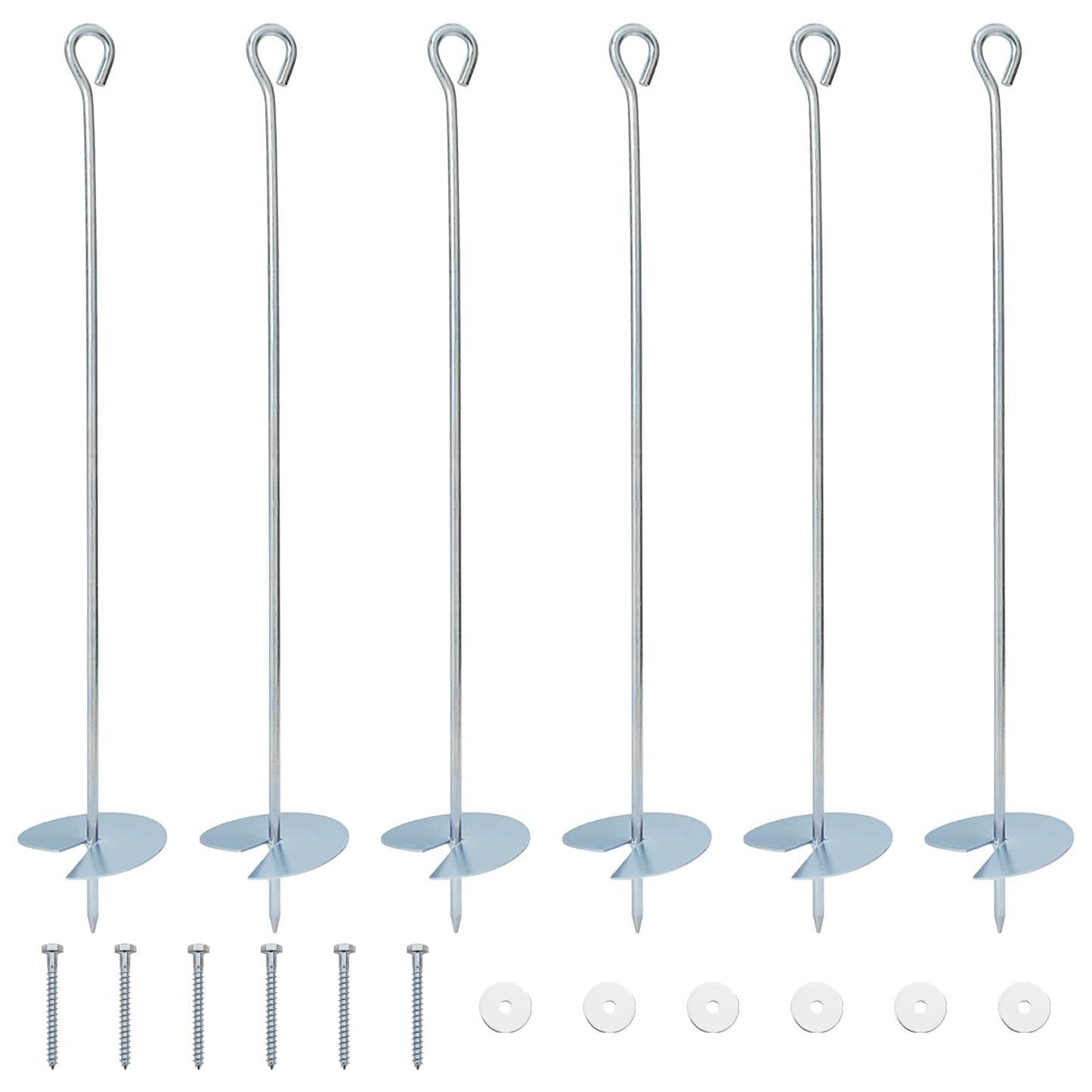 Földi horgony 6 pcs Ezüst Ø10 x 60 cm Galvanizált fém