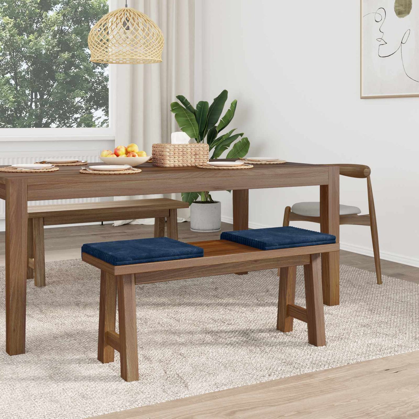 Padpárna 2 db Plüss kordbársony Sötétkék Méret: 35 cm mély