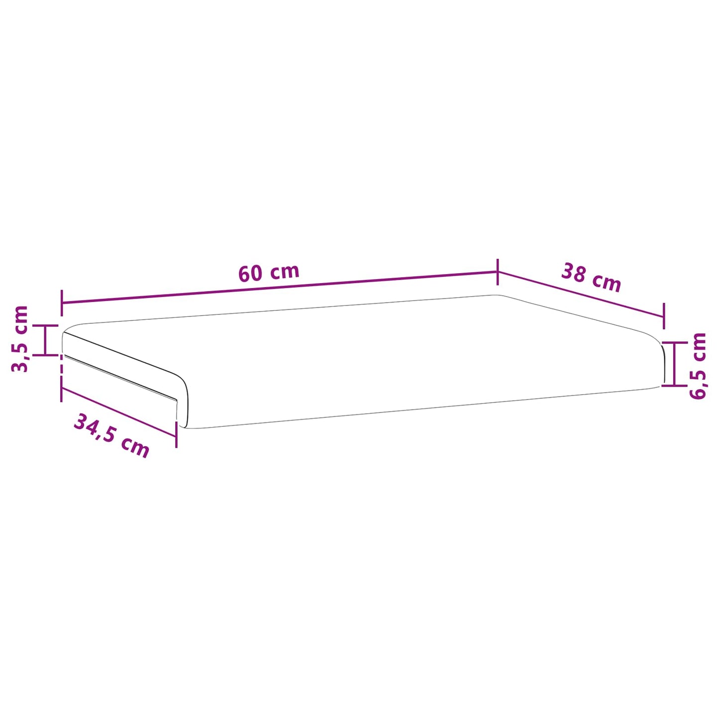 Padpárna Bársony Fekete Méret: 35 cm mély