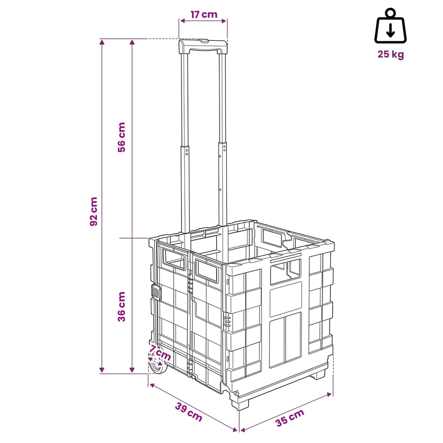 Kocsi Fekete és piros 35 x 39 x 92 cm PP és elasztomerek