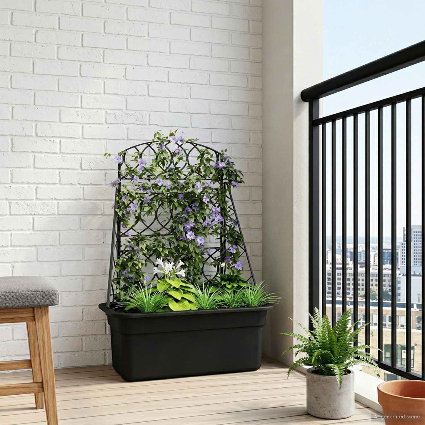 Öntöző trellis Antracitszürke 58 x 29 x 78 cm PP