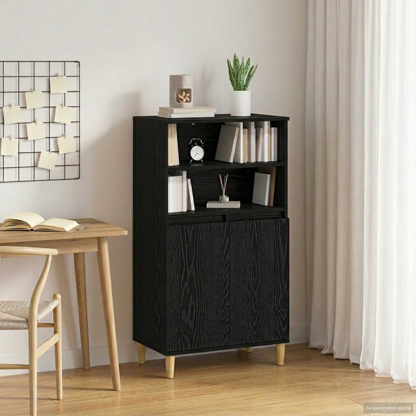Magasfiú Fekete Tölgy 60 x 36 x 110 cm Szerelt Fa