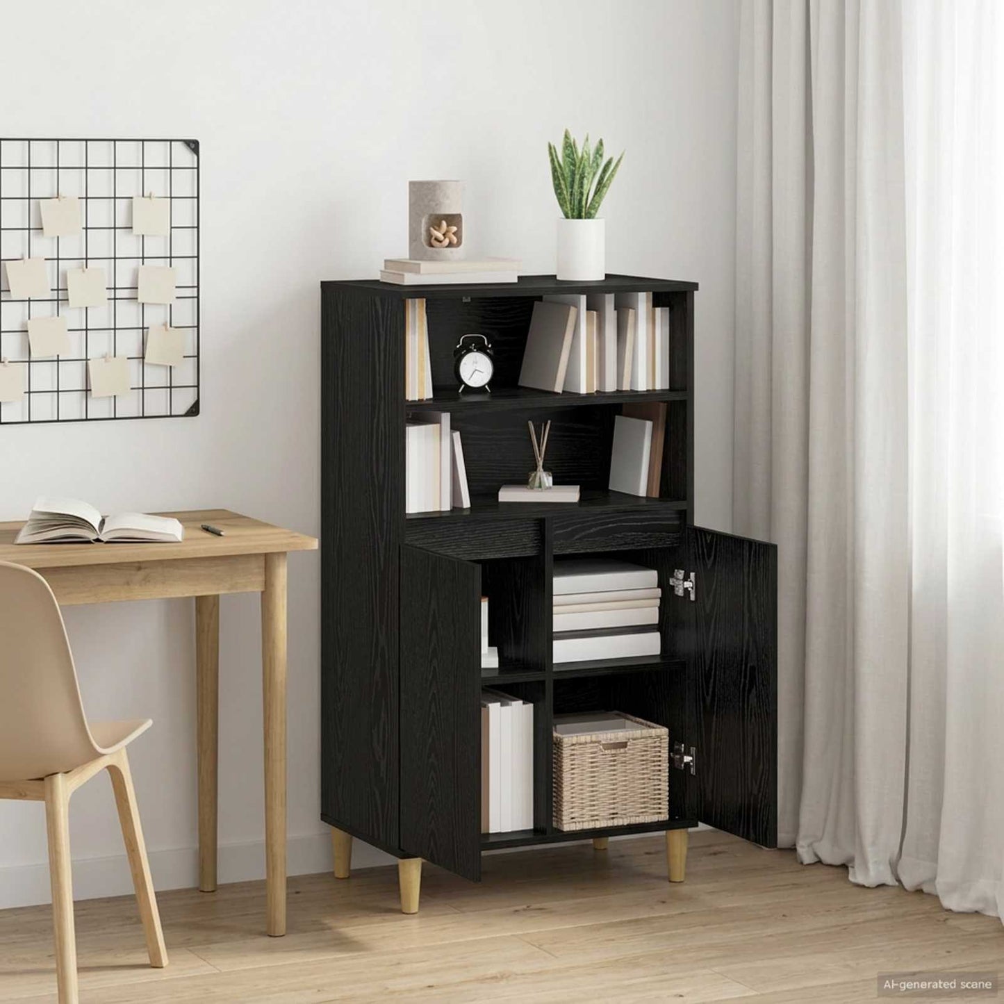 Magasfiú Fekete Tölgy 60 x 36 x 110 cm Szerelt Fa