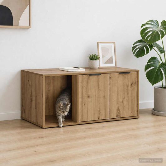 Macska ketrec bútor Kézműves Tölgy 100 x 49 x 45 cm Szerelt Fa