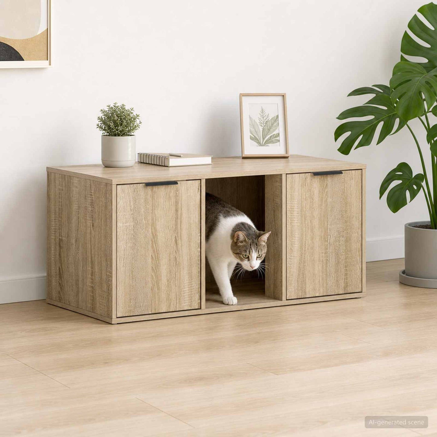 Macska ketrec bútor Sonoma Tölgy 100 x 49 x 45 cm Szerelt Fa