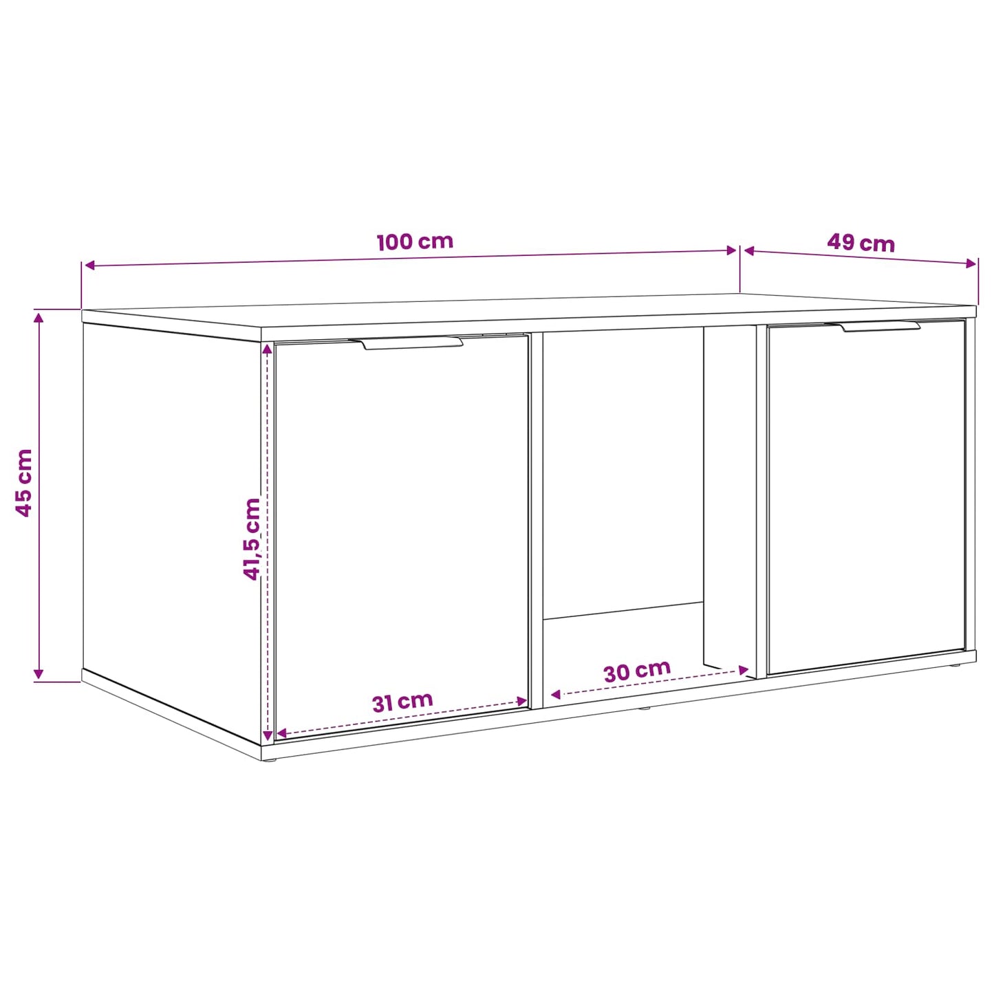 Macska ketrec bútor Sonoma Tölgy 100 x 49 x 45 cm Szerelt Fa