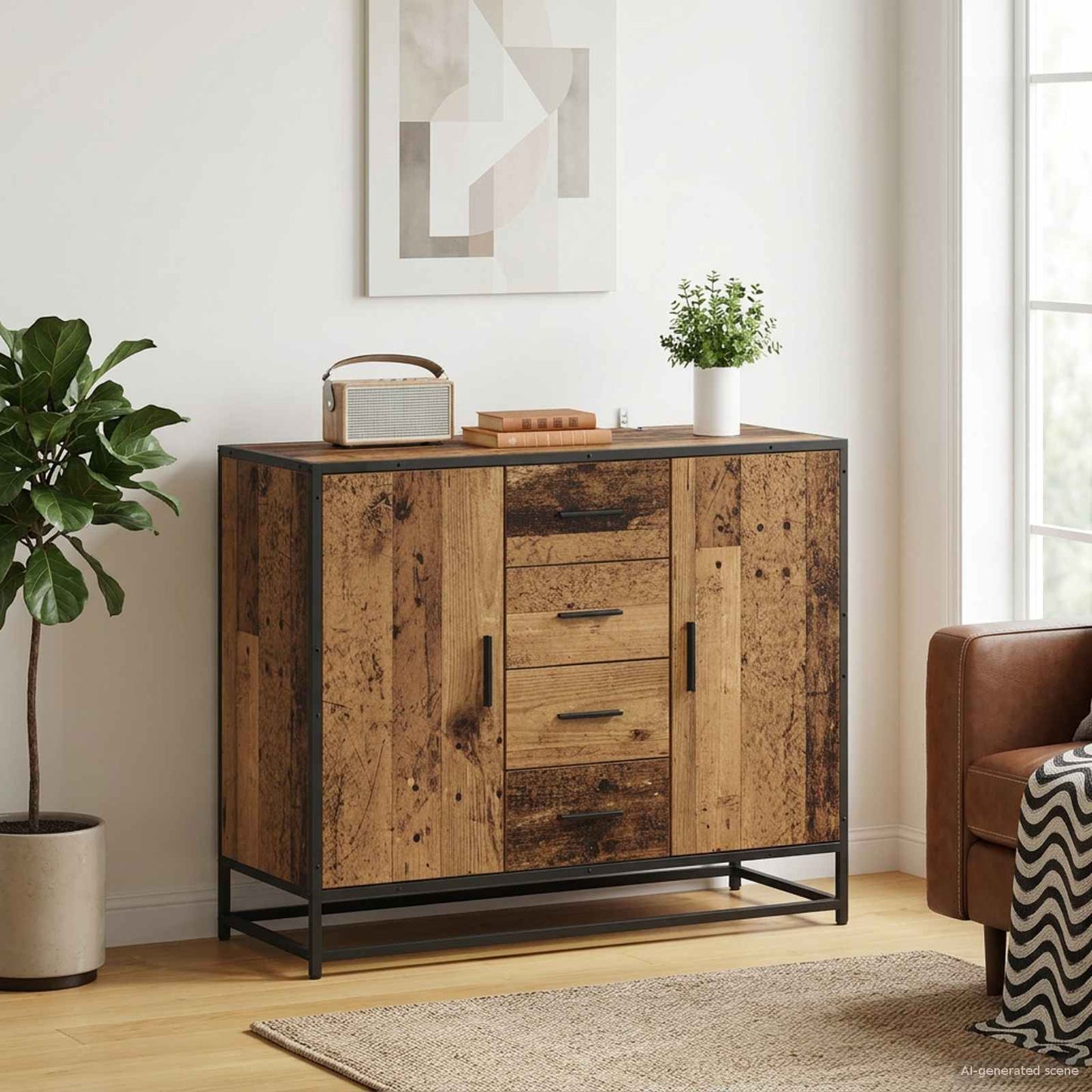 Széf Antik Fa 92 x 35 x 76 cm Szerelt Fa