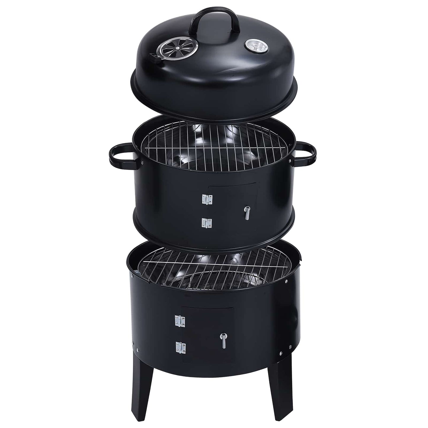 Kültéri grill Ø 40 x 80 cm Acél Fekete