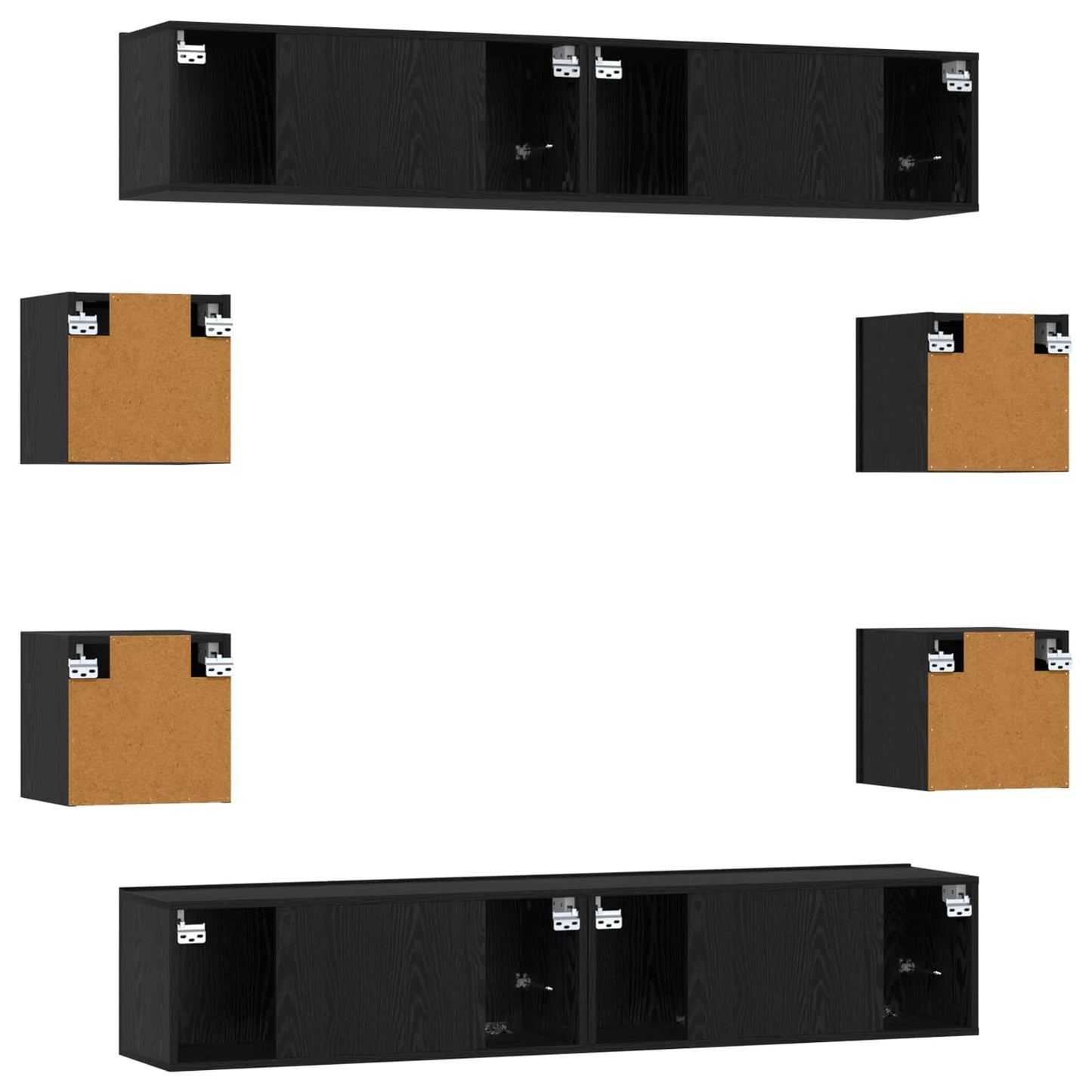 TV szekrény garnitúra 8 pcs 80 x 30 x 30 cm Fekete Tölgy