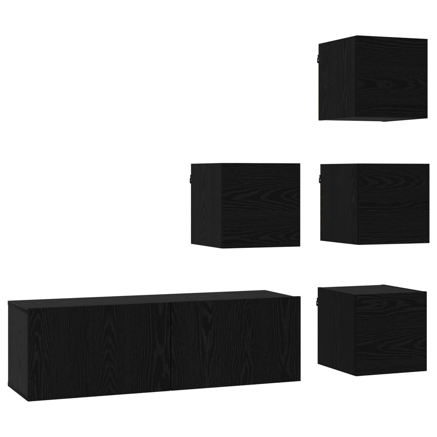 TV szekrény garnitúra 5 pcs 100 x 30 x 30 cm Fekete Tölgy