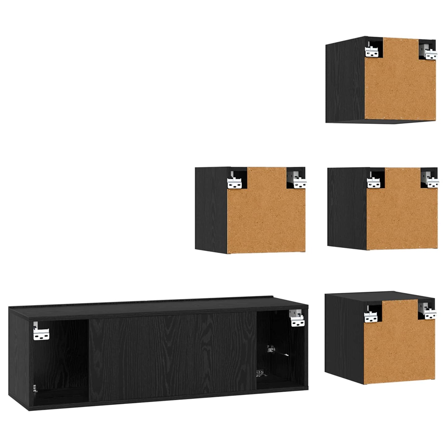 TV szekrény garnitúra 5 pcs 100 x 30 x 30 cm Fekete Tölgy