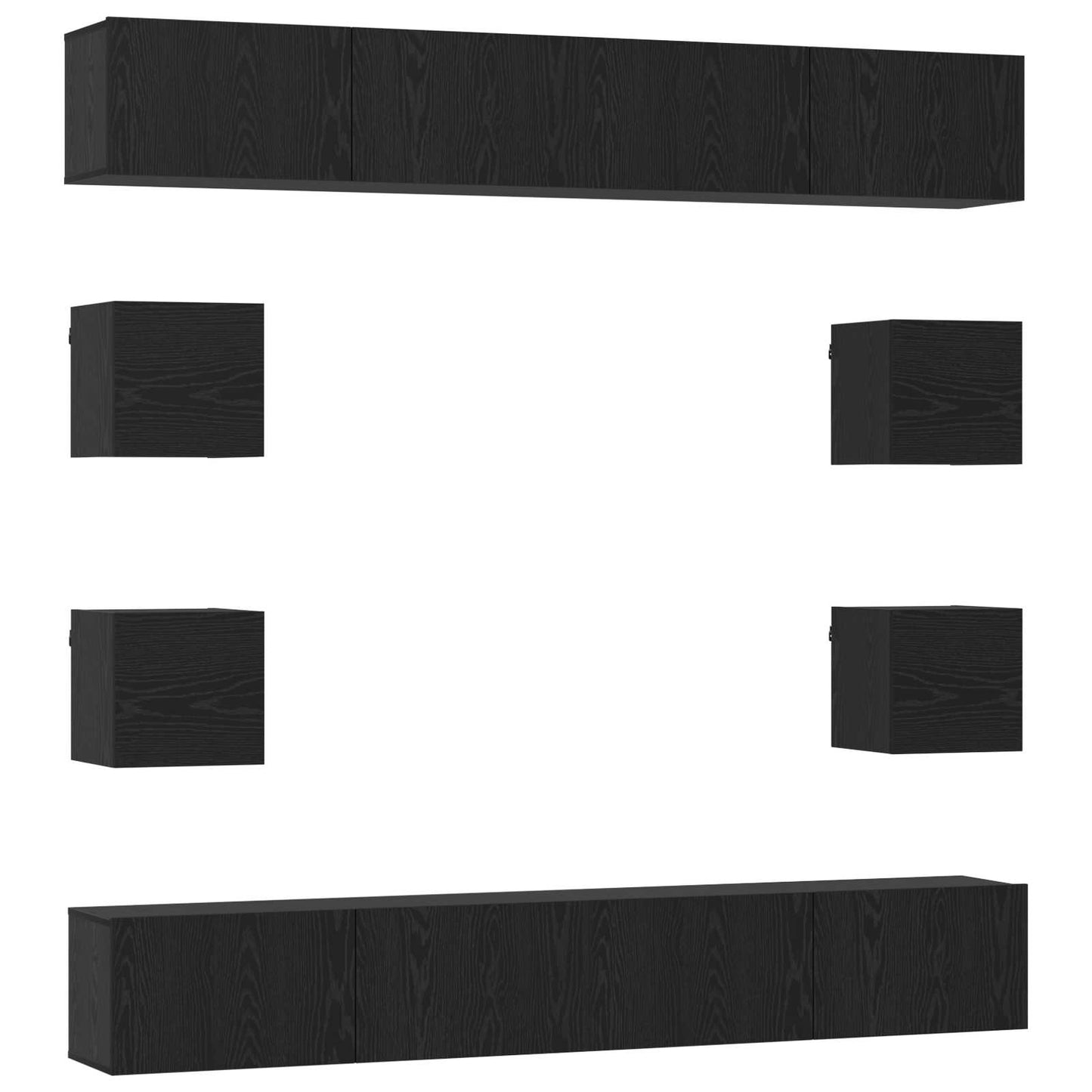 TV szekrény garnitúra 8 pcs 100 x 30 x 30 cm Fekete Tölgy