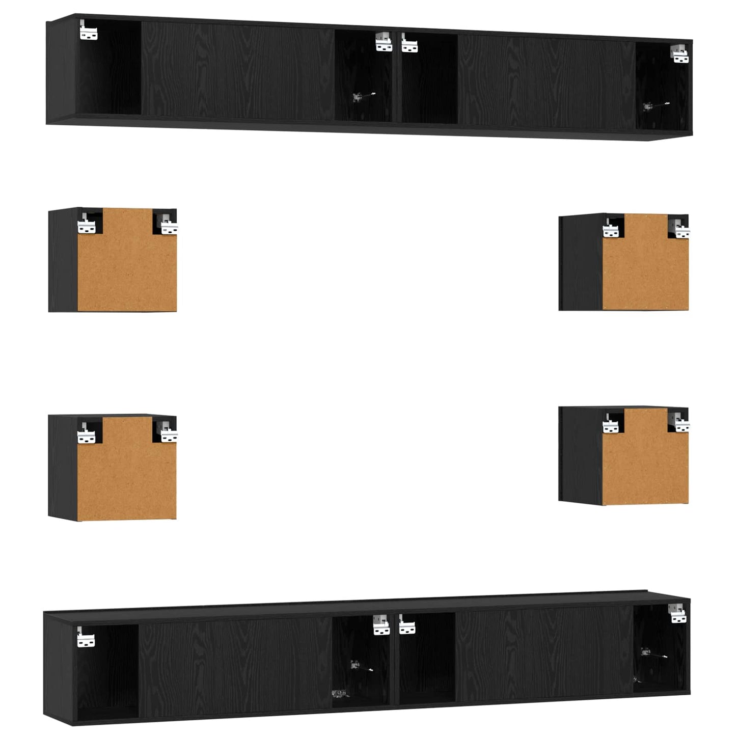 TV szekrény garnitúra 8 pcs 100 x 30 x 30 cm Fekete Tölgy