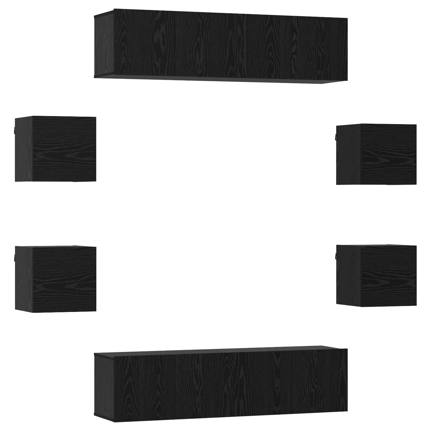 TV szekrény garnitúra 8 pcs 120 x 30 x 30 cm Fekete Tölgy