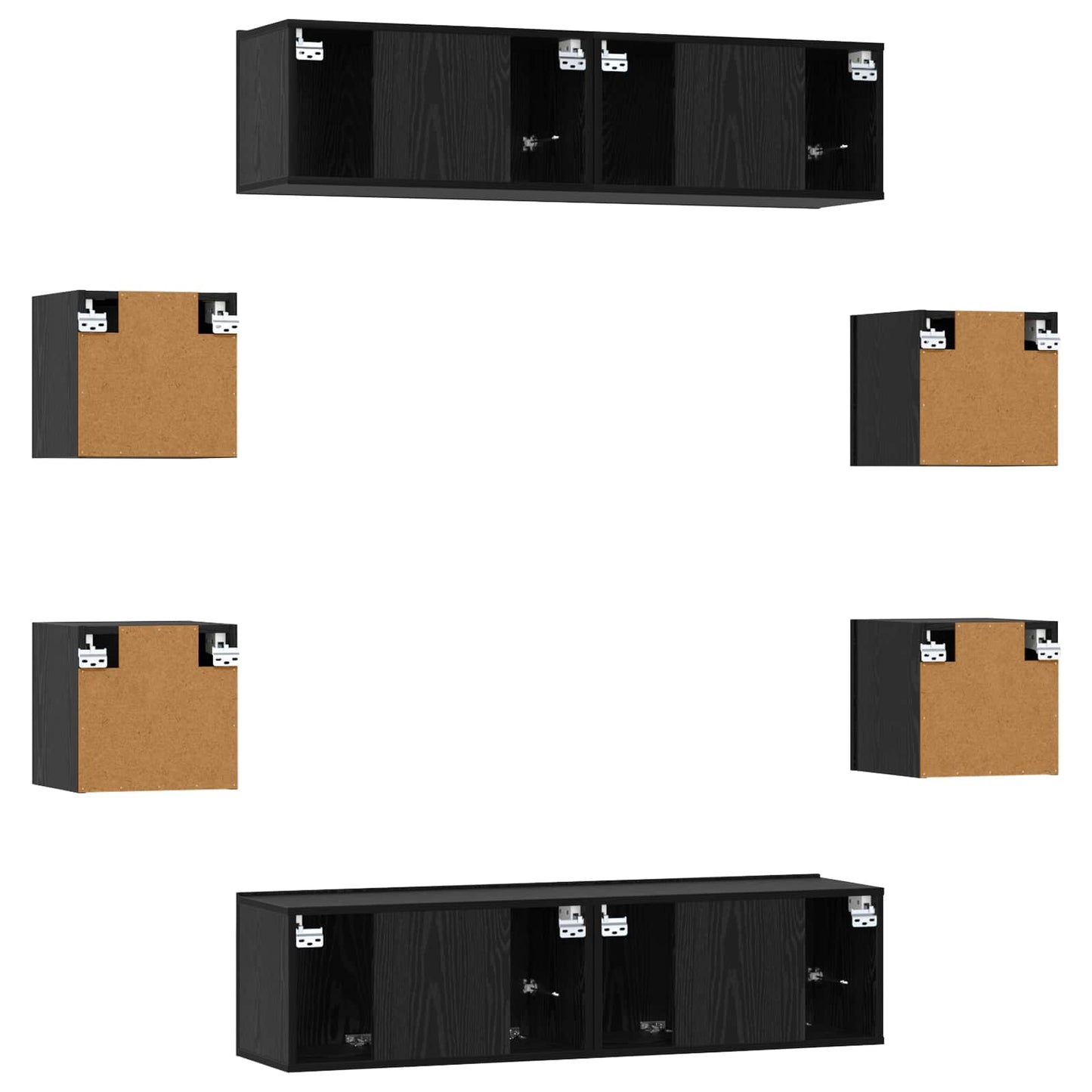 TV szekrény garnitúra 8 pcs 120 x 30 x 30 cm Fekete Tölgy