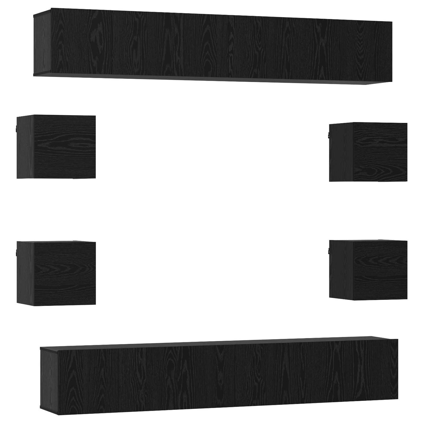 TV szekrény garnitúra 10 pcs 180 x 30 x 30 cm Fekete Tölgy