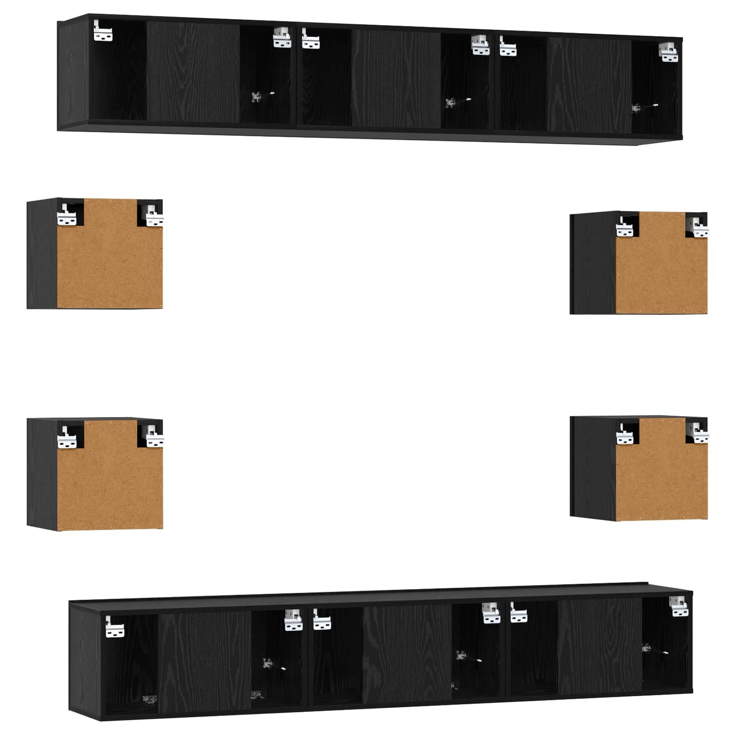 TV szekrény garnitúra 10 pcs 180 x 30 x 30 cm Fekete Tölgy