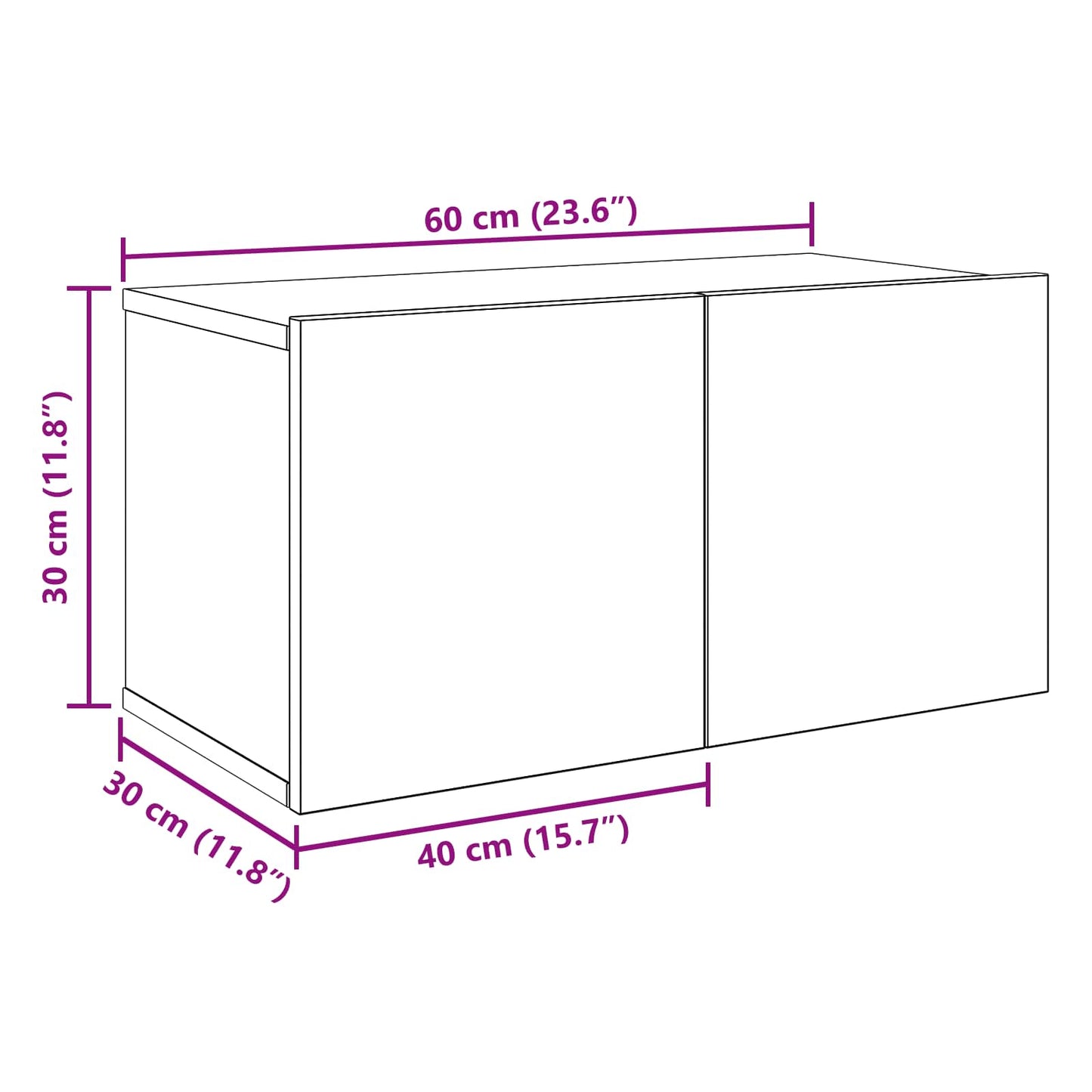 TV szekrény garnitúra 10 pcs 180 x 30 x 30 cm Fekete Tölgy